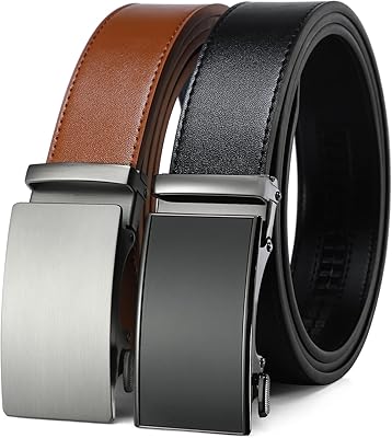 Ceinture à cliquet 1 3/8", ceinture en cuir avec boucle coulissante à pression
