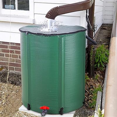 Réservoir d'eau pliable de 50 l avec cordes, baril d'eau de pluie pliable