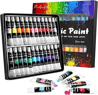 Ensemble de peinture acrylique, 24 pièces de tubes de peinture à l'huile