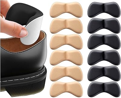 Chaussettes de talon (12 pièces) coussinets de talon pour chaussures amples, coussinets