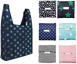 Paquet de 6 sacs d'épicerie lavables pliables avec sac, capacité de poids