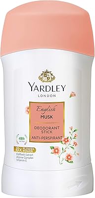 Déodorant anti-transpirant yardley english musk, fraîcheur toute la journée et confiance sans transpiration