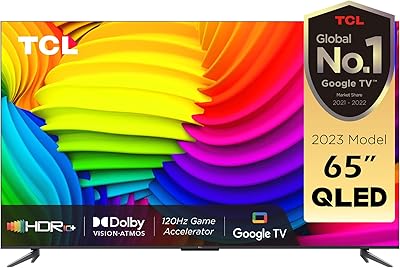 Téléviseur intelligent tcl 4k qled 65 pouces, technologie quantum dot, dolby vision atmos