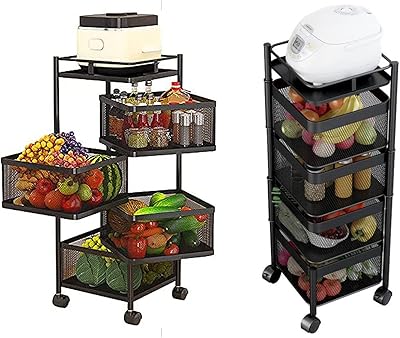 Showway support de rangement rotatif support multicouche pour cuisine panier fruits et légumes
