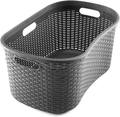 Addis 517994 panier à linge hipster en faux rotin, 40 litres, charbon