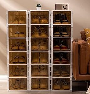 Boîtes de rangement pour chaussures platto, conteneurs de rangement pour chaussures avec couvercles, boîte à chaussures empilable en plastique, type tiroir, conteneurs pour étagère à chaussures à ouverture frontale (6 pièces). Commandez en toute confiance sur Diaytar, votre marketplace de confiance