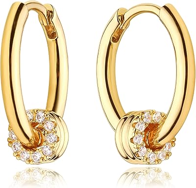 Dreamy studios boucles d'oreilles créoles délicates en or 18 carats remplies de magnifiques