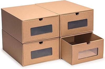4 ensembles de boîtes à chaussures en carton, boîte de rangement durable