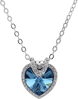 Collier plaqué or blanc sparkle loving hearts en cristaux swarovski® - 5041040, cristal
