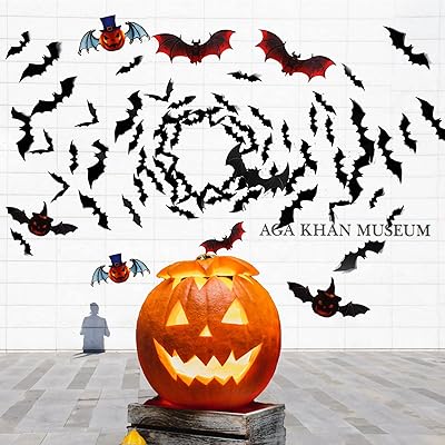 Autocollants muraux d'halloween chauve-souris amovibles 3d en plastique touchaobo - 9 tailles différentes