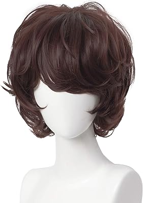 Perruque de cosplay courte marron pour hommes et femmes unisexe - perruque