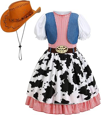 Costume de cow-girl pour filles, costume occidental d'halloween, fête de cosplay, robe