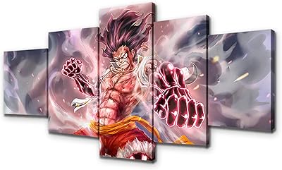 Affiche d'anime one piece monkey d. luffy imprimée sur toile, peinture artistique