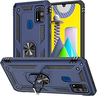 Coque samsung galaxy m30s/m21/m31 avec protecteur d'écran en verre trempé, coque rigide antichoc