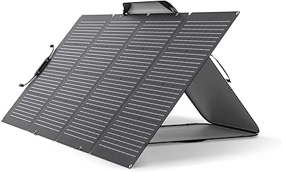 Panneau solaire biface pliable ef ecoflow 220 w, complet avec béquille réglable, étanche