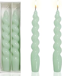 Bougies coniques torsadées faites à la main chandelier coloré sans gouttes de 75