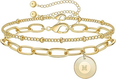 Bracelets en or pour femmes et filles, lettre a à z plaquée or