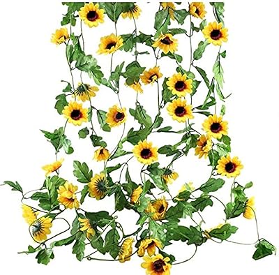 Pergola de tournesol en soie artificielle de 230 cm, couverture murale de plantes