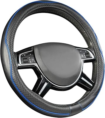 Couvre-volant en cuir amazonbasics, 15 pouces, noir et bleu