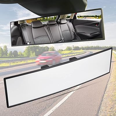 Rétroviseur, rétroviseur panoramique convexe universel de 11,81 pouces, rétroviseur grand angle avec clip
