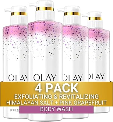 Lavage corporel exfoliant énergisant olay avec sel de l'himalaya, pamplemousse rose et vitamine