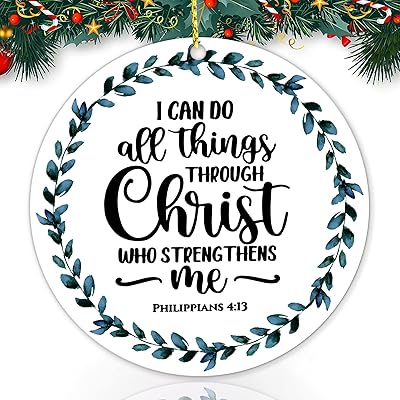 Décorations de noël pour la famille décorations de noël cadeaux religieux pour le christ inspiration avec des versets bibliques et des prières dons du christ stimulants - je peux tout faire à travers le christ qui me fortifie. Diaytar : Le discount intelligent pour consommateurs avisés