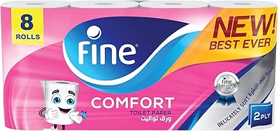 Papier toilette absorbant, stérilisé, doux et égouttable, 2 épaisseurs, lot de 8 rouleaux
