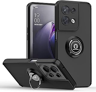 Coque mobile zobitek oppo reno 8 avec anneau métallique rotatif béquille et support