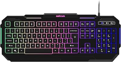 Clavier de jeu filaire strom kg200 avec rétroéclairage led aux couleurs de l'arc-en-ciel
