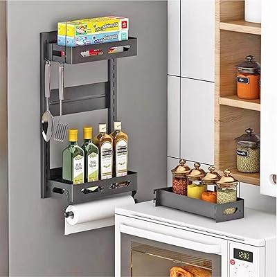 Support de rangement de cuisine multicouche fottersta home support magnétique suspendu côté réfrigérateur