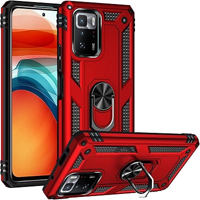 Coque de protection rigide antichoc en silicone avec anneau de support pour xiaomi