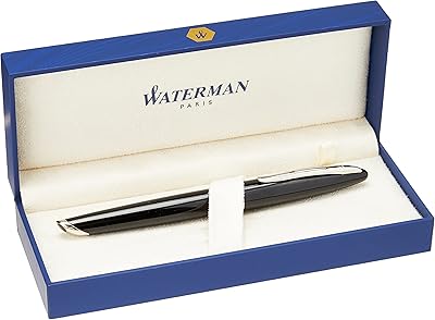 Stylo plume karen black sea noir brillant avec finition palladiée et pointe