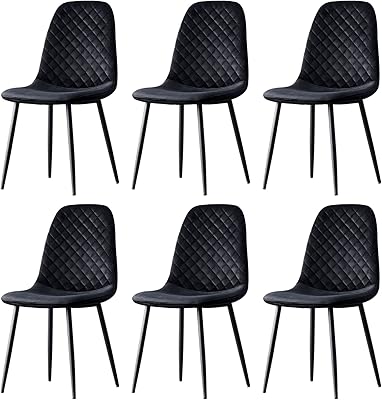 Ensemble de 6 chaises de salle à manger inbeca en velours, banc rembourré