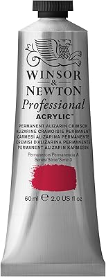 Peinture acrylique professionnelle winser & newton tube de 60 ml alizarine