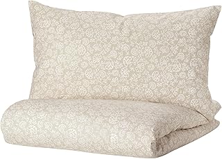 Housse de couette et taie d'oreiller ikea trendstar beige/blanc full/queen (double/queen) 504.932.26