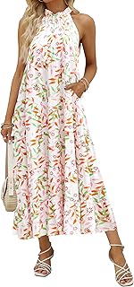 Robe maxi d'été 2023 pour femmes soutien-gorge sans manches plissé couches pivotantes robe