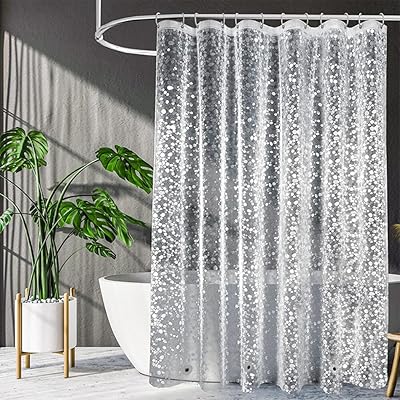 Doublure de rideau de douche transparente goodrun 180 x cm imperméable avec crochets