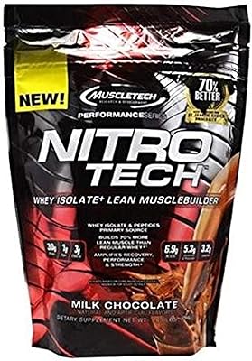 Supplément nitro-tech performance whey - lait au chocolat, 10 lb, 4,54 kg, 103