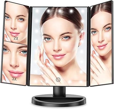 Miroir de maquillage avec 22 lumières, miroir de maquillage éclairé par led, miroir