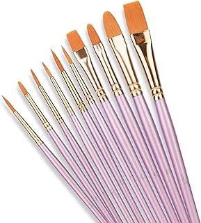 Ensemble de 10 pinceaux shw art essentials tailles en nylon peinture artistique