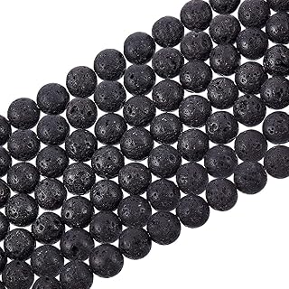 Panda hole 470pcs 8mm perles de lave noires naturelles non