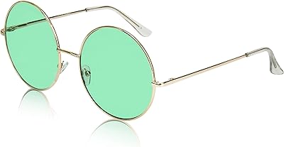 Lunettes de soleil rondes extra larges sunnypro verres de couleur hippie rétro
