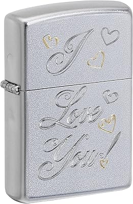 Briquet coupe-vent zippo regular, satiné et chromé, conçu avec le mot
