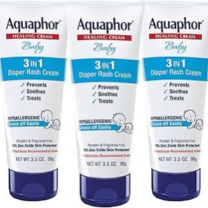 Crème contre l'érythème fessier aquaphor pour bébé, 3 en 1, soulagement de l'érythème fessier, tube de 3,5 oz, paquet de 3. Diaytar : Le discount intelligent pour consommateurs avisés