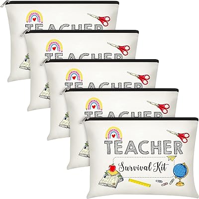 5 pièces trousses de maquillage pour enseignant de survie trousses de maquillage de voyage drôles trousse de maquillage pour enseignant en classe trousse de toilette cadeau pour enseignant cadeau pour enseignant pour femmes. Diaytar : Qualité professionnelle, prix grand public