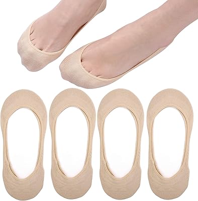 Chaussettes invisibles antidérapantes en coton pour femmes pour chaussures plates d'été bateau 4/8 paires. Redéfinissez vos attentes shopping avec Diaytar