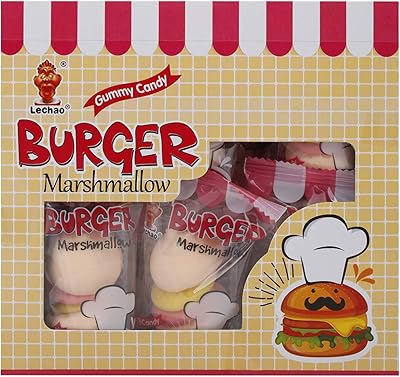 Bonbons à la guimauve lizhao burger, 15 g (paquet de 24)