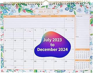 Calendrier mural 2023-2024 calendrier mural 2023-2024 de juillet 2023 à décembre 2024, calendrier