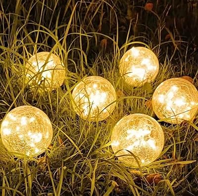 Lampe solaire d'extérieur de jardin, lampe boule de verre étanche, lampe solaire