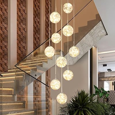 Lustre led kawkyo 10 plafonniers hauts, grand lustre de plafond en cristal